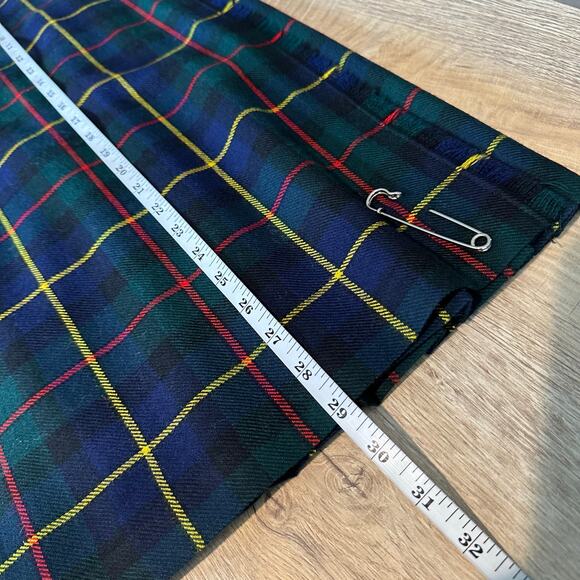 Highland Home Industries Scotland MacLeod Tartan Plaid Wool Wrap Skirt 12 - Picture 9 of 10